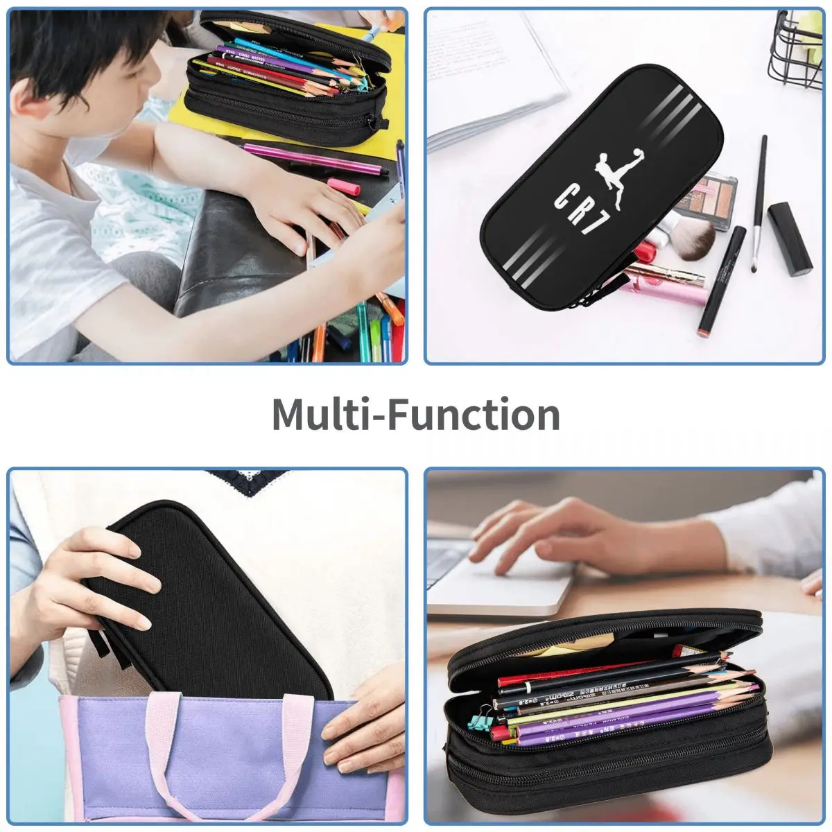 CR7 C-Cristiano Pen Box Double Layer Large Capacity Office Accessories Cr7 Pencil Case Stationery Gift 5