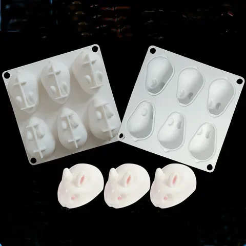 

Cute 3D Easter Bunny Silicone Molds for Baking Dessert Mousse New Cake Decorating Moulds Silicone 3D Bunny Rabbit Cake Molds