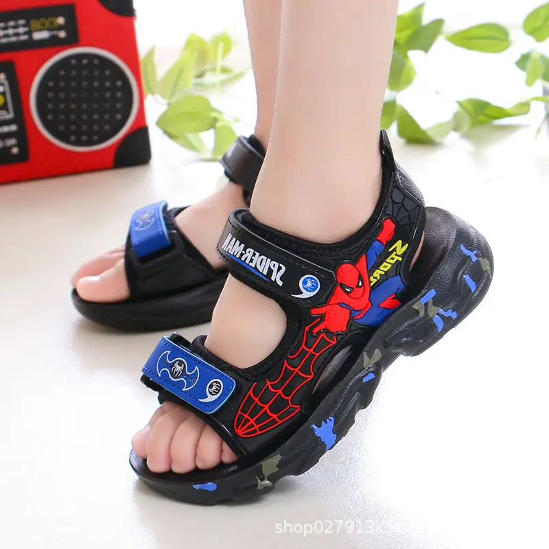 Summer Baby Girls Sandals For Kids Cartoon Spiderman Student Beach Shoes Children Boys Toddler Kids Non Slip Slippers EUR 21-40 2