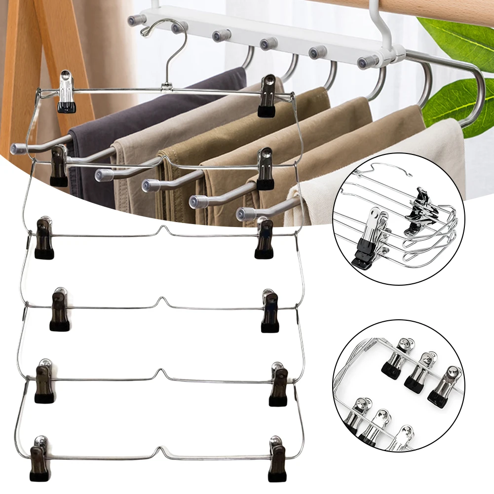 Metal Coat Hangers For Pants Shirts Sturdy Anti Slip Multi Layers Suit Hanger Multifunctional Clothes Rack Organization Storage