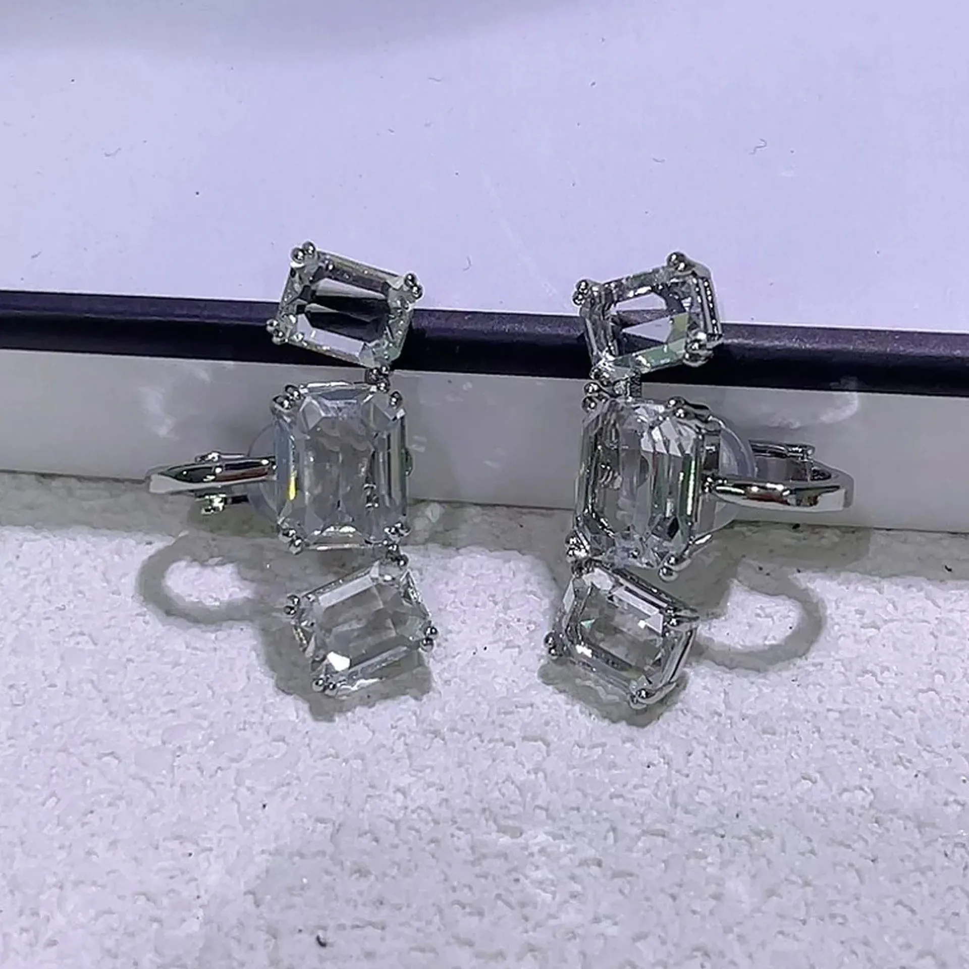 2025 Original Geometric Cut Crystal Fine Jewelry Set for Women High Quality Necklace Earrings Bracelet Ring Wedding Accessories 5