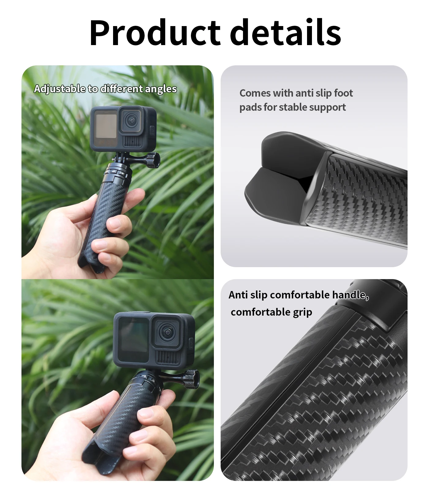 Mini-Stativ mit Schnellverschluss, magnetischer Aluminiumständer für Handykamera, Action-Kamera, universelle Fotografiehalterung, Einbeinstativ – Detail 10