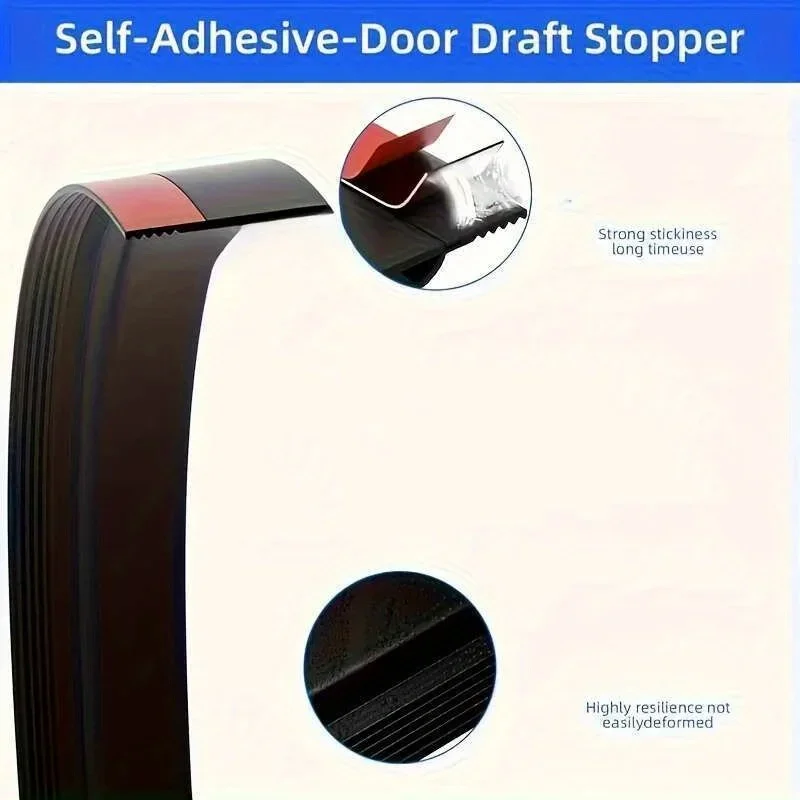 Self-Adhesive Door Bottom Seal - 4 Pack, Total Protection from Drafts, Dust, Water, Insects & Noise, Energy Saving 1m Length