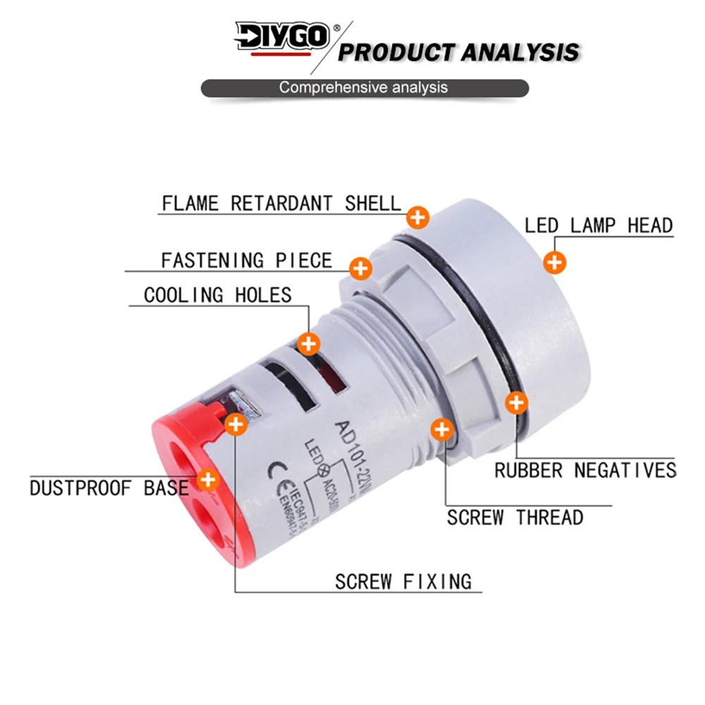 Frequency Meter 22mm Square Round Protective Film Measuring Range Digital Display Electricity Hertz 0-99 Hz