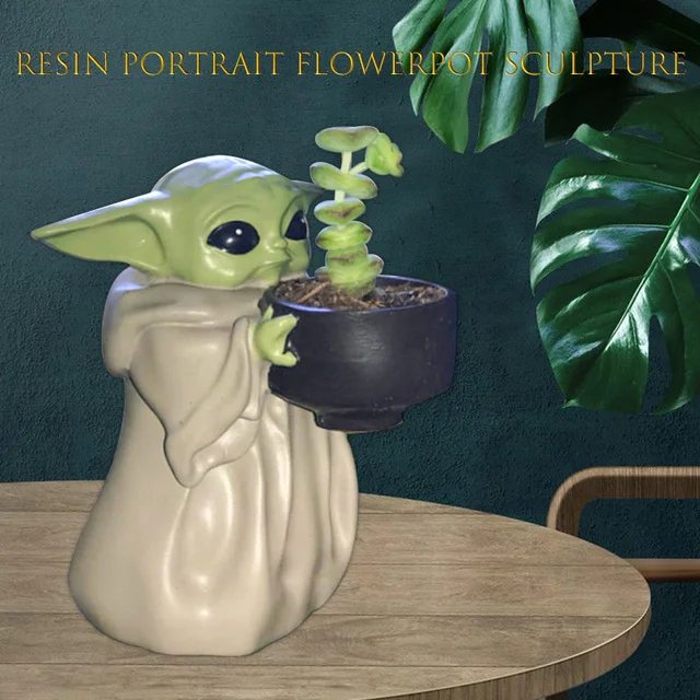Gyanta Portré Virágpot Szobor Művészet Emberi Arc Virág Nappali Otthoni Dekoráció Díszek Pozsgás Növények Fej Alakú Edény