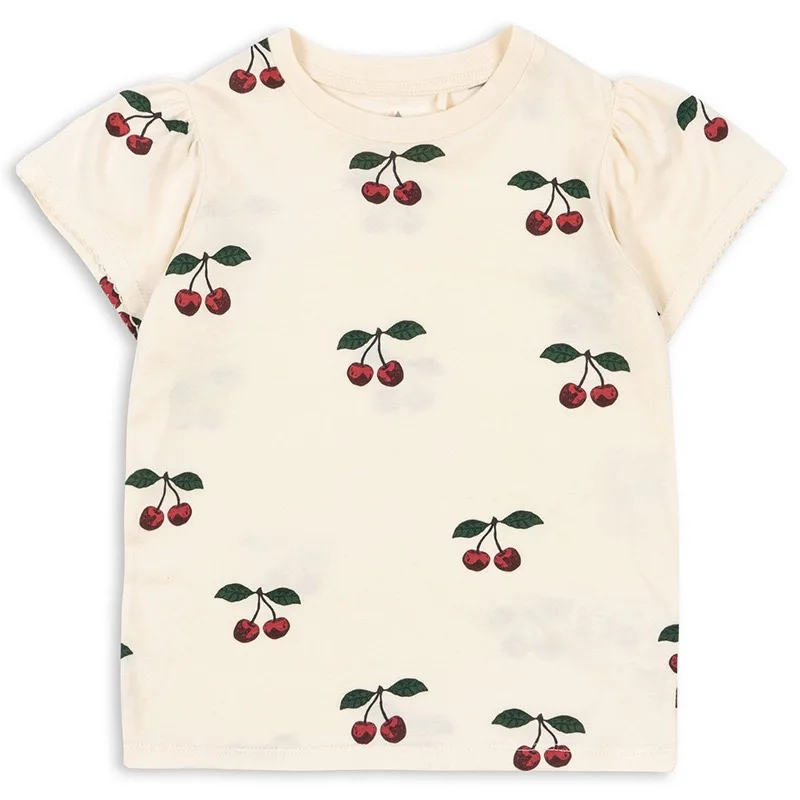 Kids T Shirts 24ss Summer New KS Kids Boys Girls Cute Striped Cherry Short Sleeve Tees Baby T-shirt Children\'s Clothes