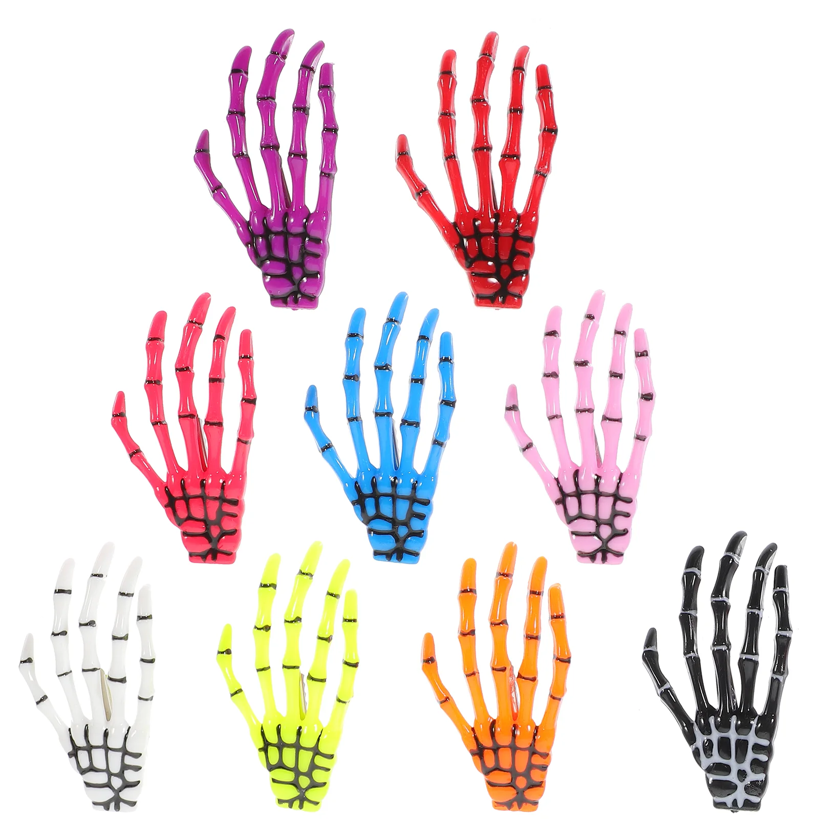 

9pcs Women Girls Hand Bone Claw Punk Hair Clip Hairpin Headwear