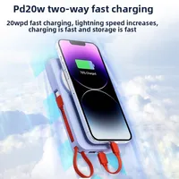 30000mAh Magnetic Wireless Power Bank with Cable for Apple Watch Portable Fast Charging External Battery for IPhone 16 Samsung 6
