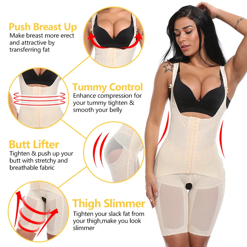 Body Shaper Women Waist Trainer Butt Lifter Flat Stomach Slimming Binders  Bodysuit Sheath Belly Pulling Corset Panties Shapewear