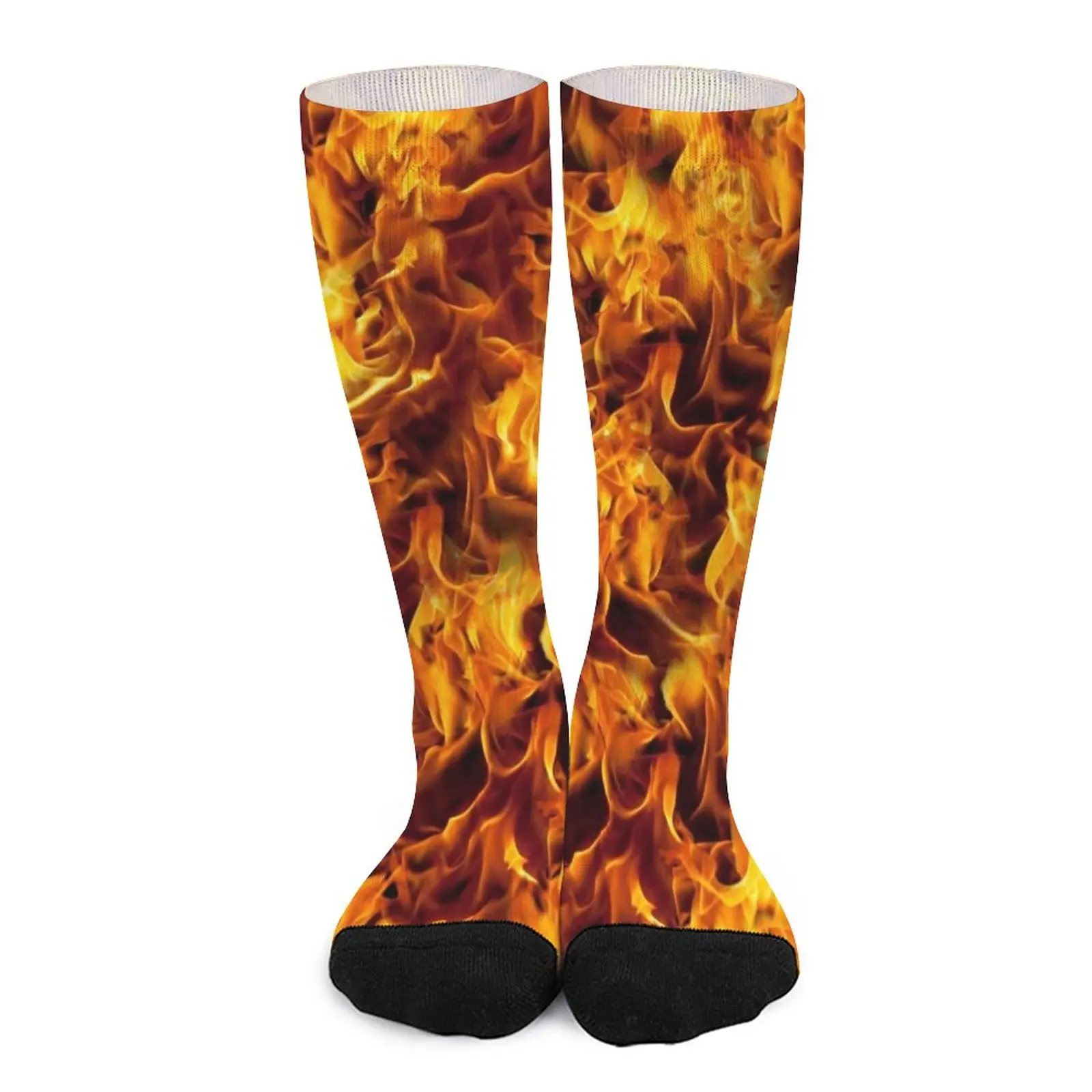 Fire and Flames Pattern Socks Rugby moving stockings