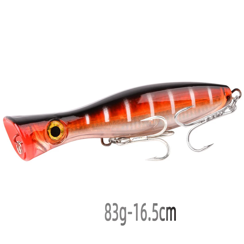 1 pièces grand jeu Popper leurres de pêche 12.5 cm 41g leurre de pêche en mer d'eau salée Wobblers leurre appât artificiel en plastique Isca Pesca attirail  18