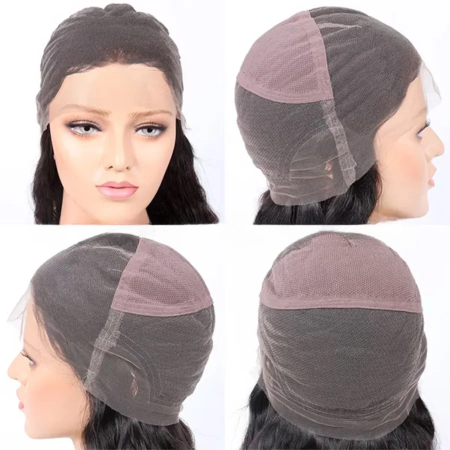 Full Lace Frontal Body Wave Human Hair Wigs 16-24 Inch Natural Color Raw Indian Hair Pre-Plucked 180% Density Full Lace Wig