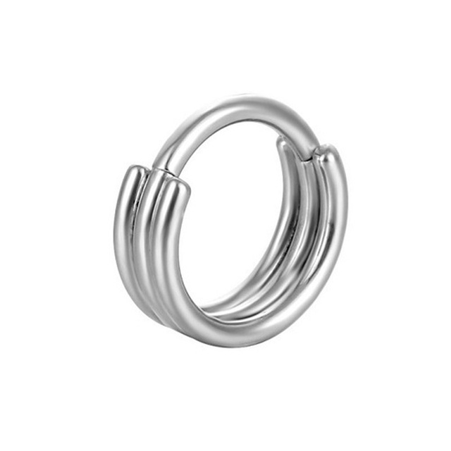 Nose Ring Hoop Septum Piercing Hinged Segment Clicker Surgical Steel Ear Cartilage Earrings Tragus Helix Daith Body Jewelry