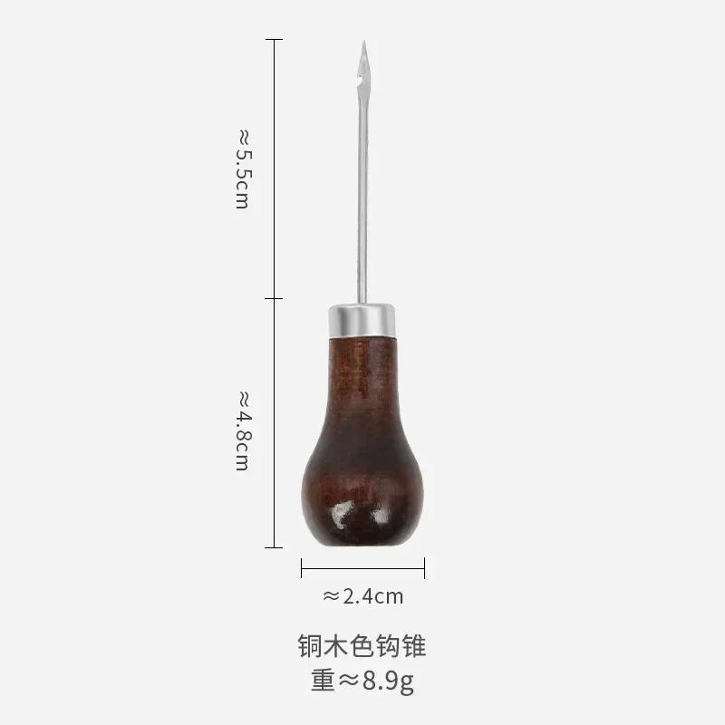 Nuovo 1PCS/4PCS Punteruolo Pricker Foro Maker Strumento Punch Cucito Cucitura Artigianale in pelle Manico in legno Strumenti artigianali in pelle Strumenti per cucire