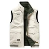 Autumn Winter Men's Cotton Vests Men Multi-pocket Fishing Waistcoat Men Double-sided Military Sleevesless Jackets Plus size 8XL 4