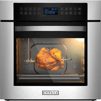 Empava 24 Inch Electric Single Wall Oven 10 Cooking Functions Deluxe 360° ROTISSERIE with Sensitive Touch Control 5