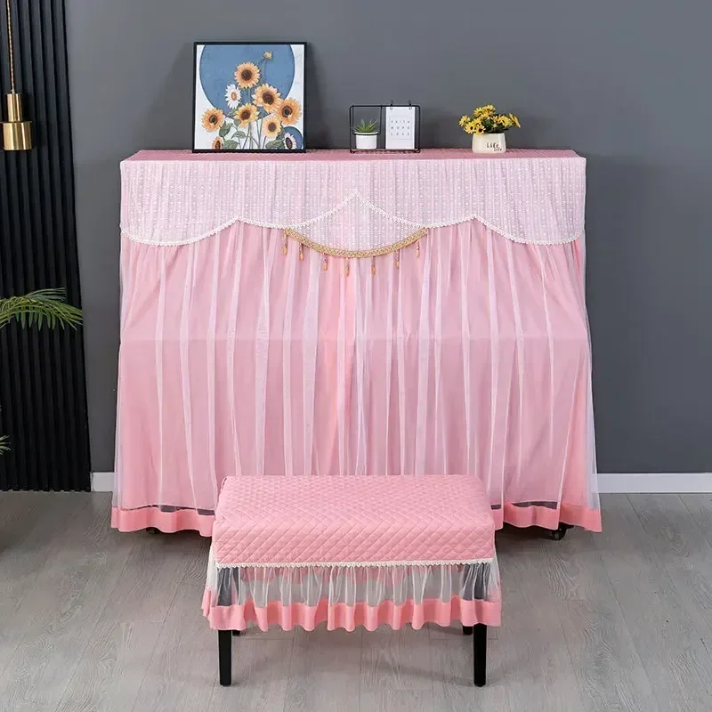 New Minimalist Embroidered Piano Cover Thickened Fabric Stool Cover Washable Multi-color Piano Dust 1piece