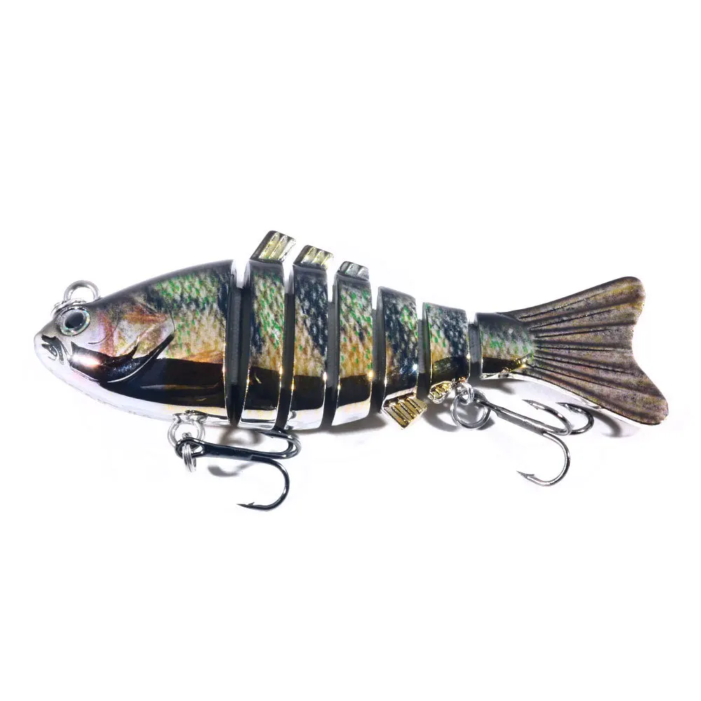 10CM 24G Jointed Lure Plated Swimbait Minnow Fishing Lure Wobbler Hard  Plastic Artificial Bait Crankbait With 7 Segments