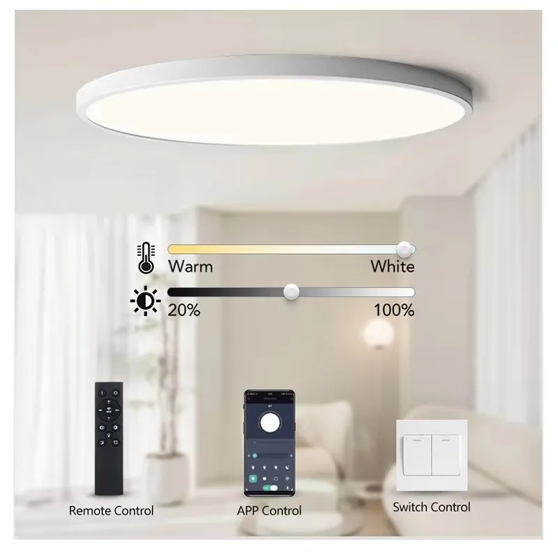 0.9inch Ultra-thin Ceiling lamp Smart APP/Remote Control LED Ceiling lights for Room Dimmable Panel light for Living Room Kichen led ceiling light,ceiling light