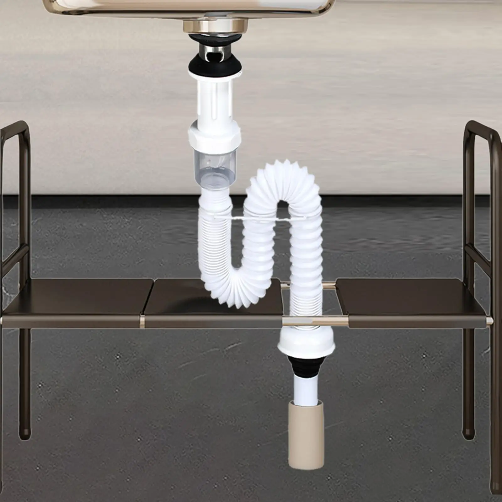 

Kitchen Sink Drain Pipe Flexible with Sink Stopper Drainage Pipe Drain Tubing Pipe for Washbasin Restroom Home Kitchen Bathroom