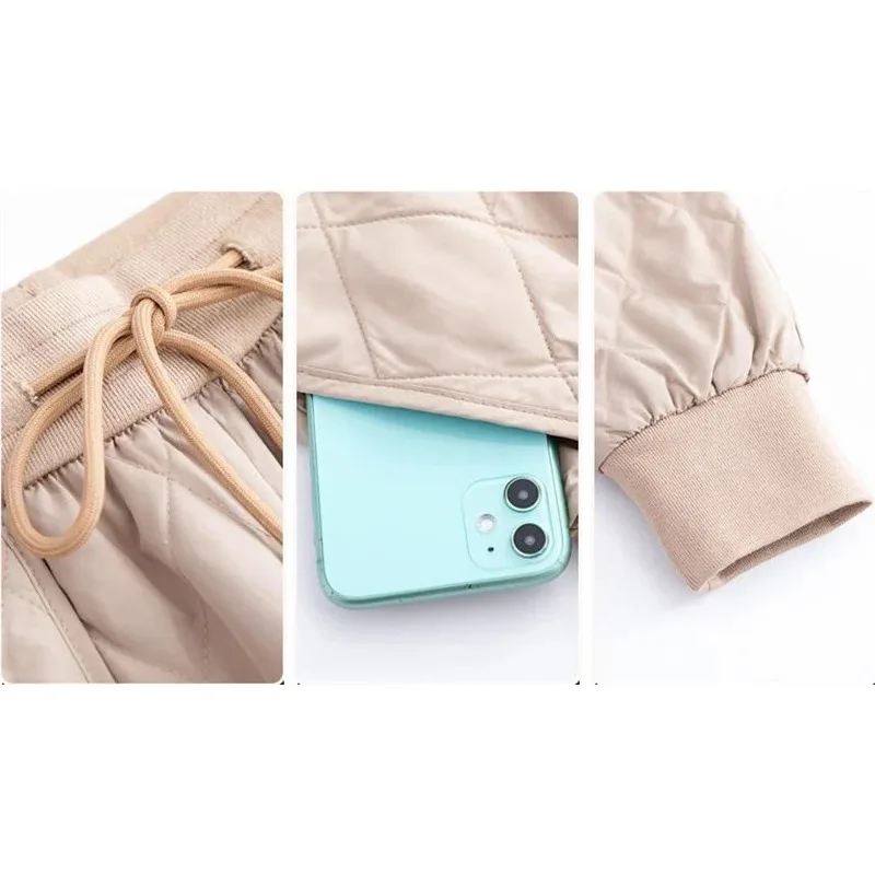 2024 New Spodnie Winter Down Cotton Thicken Harem Ankle-length Pants Casual Warm Fluffy Women High Waist Pantalones Snow Wear