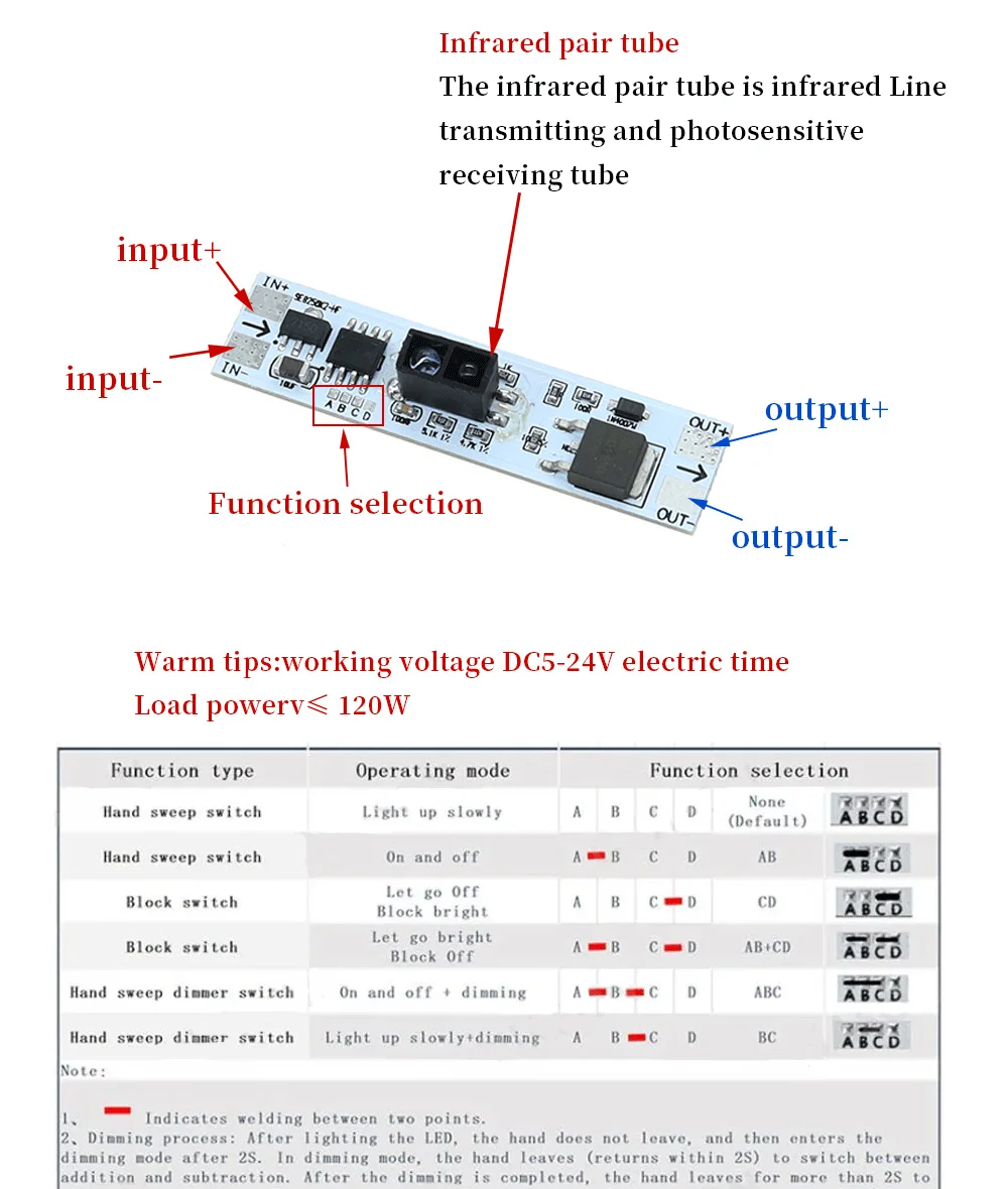 Description Picture 5 of itemShort Distance Scan Sensor Capacitive Touch Sensor Switch PIR Motion Sensor Switch Module 3A Constant Voltage For Smart Home