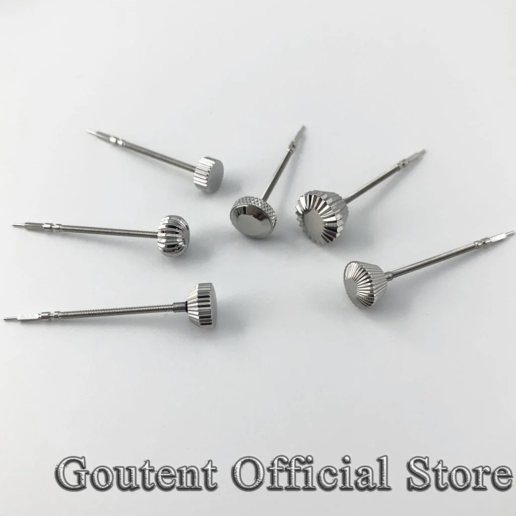 Goutent 실버 스테인레스 스틸 시계 크라운 및 스템 핏 ETA 6497 6498 Seagull ST36 무브먼트 남성용 시계 액세서리