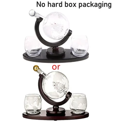 Personalized Globe - Style Whiskey Decanter - 1 Set (Set with 2 Glasses)