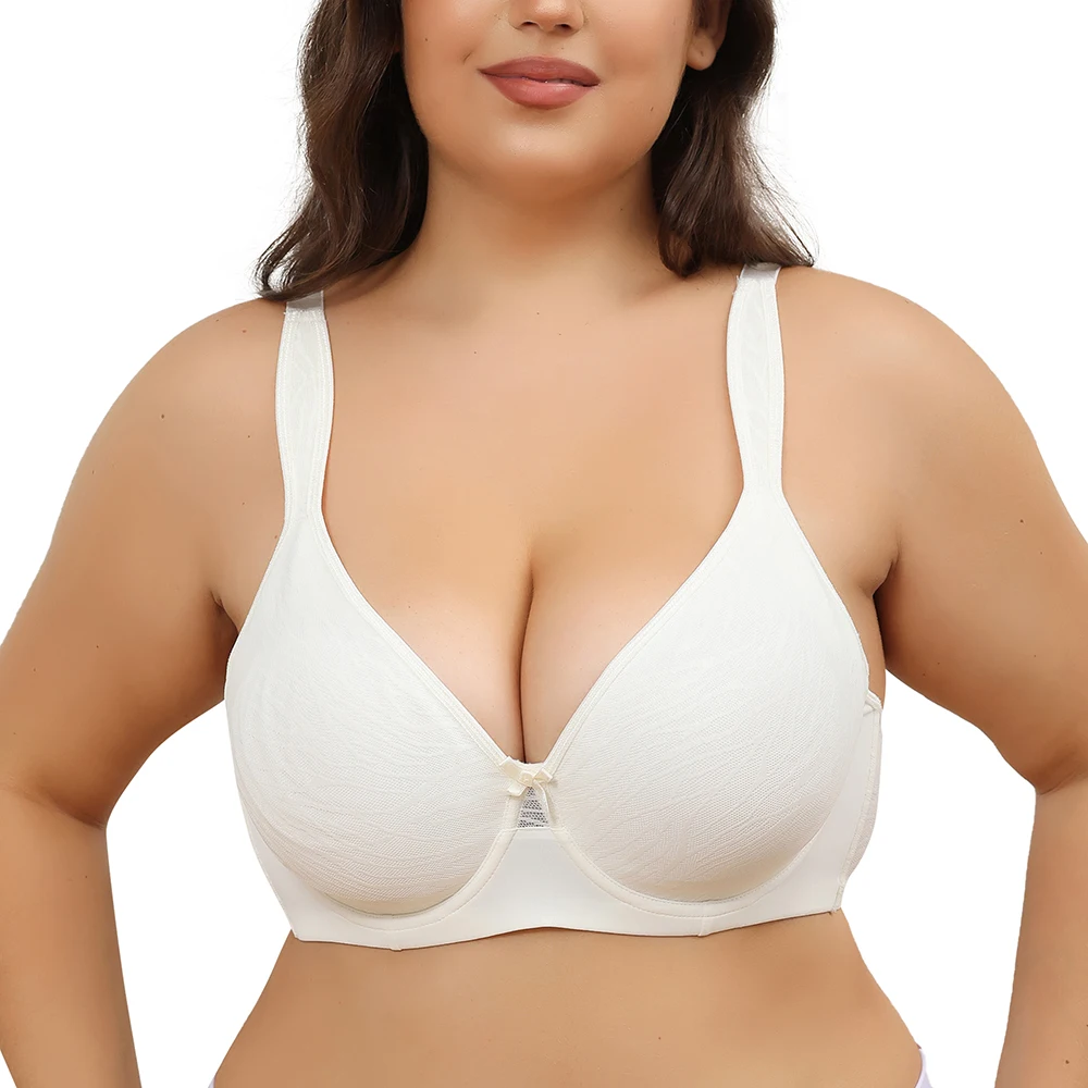 Sheroine Reggiseno In Cotone Sfoderato Taglie Forti – Senza Ferretto, Copertura Totale, Non Imbottito, Ultrasottile, Da 36B A 50DDD