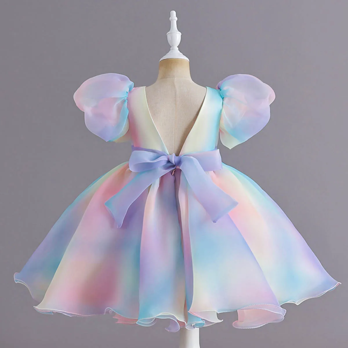 Toddler Baby Little Girls Adorable Puff Sleeves Backless Birthday Party Pageant Holiday Dress