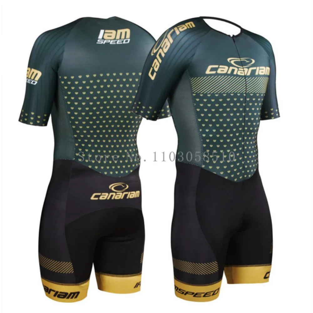 Canariam Men's Skate Suit Roller Skate Speed Race Fast Skat Speed Skats Ciclismo Skating Jumpsuit Pro Team Tights Skinsuit