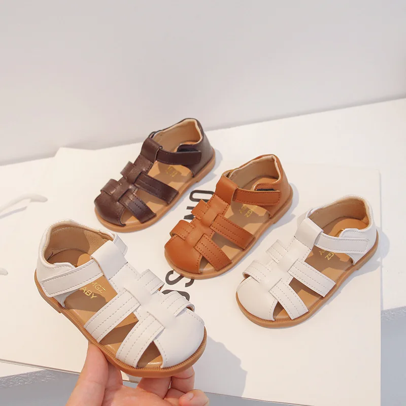 Summer New Children\'s Sandals Fashion Casual Princess Shoes Simple Boys Soft Sole Flat Beach Sandals Student H781