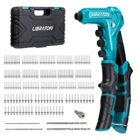 Libraton Rivet Gun Kit for Metalworking, One-Handed Professional Hand Riveter, Manual Riveting Tool with 200 Rivets for Metal 1
