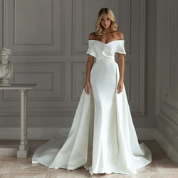Gorgeous Women's Wedding Dresses Satin Mermaid Vestido De Noiva 2023 Fashion Princess Bridal Gowns Robe De Mariée Vestido Noiva