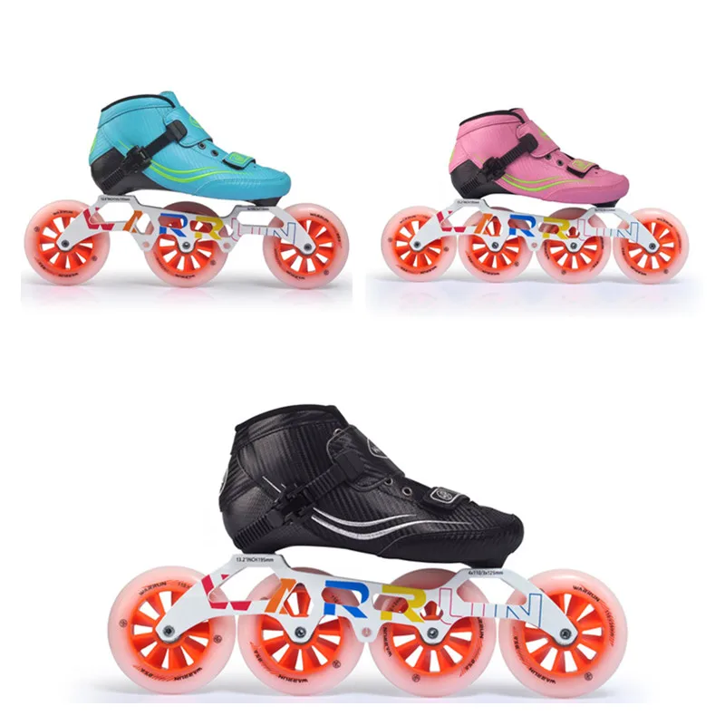 4X90mm Children Kids inline speed skates patines sneaker 3 4 wheels boy girl outdoor sports carbon fiber roller skating shoes kids roller shoes
