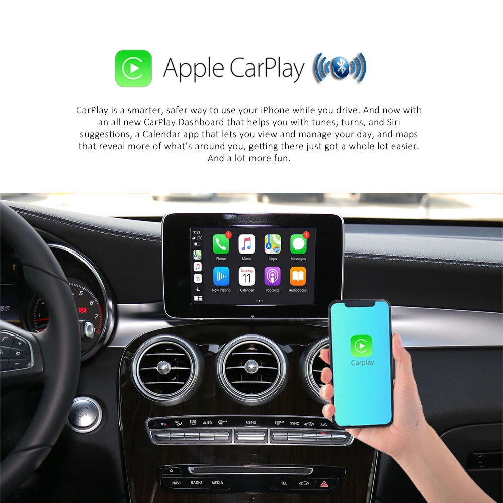 Car AI Wireless CarPlay Android Auto Module For Mercedes BENZ W203 W204  W205 W253 W212 W117 W211 W210 W124 W207 W292 W222