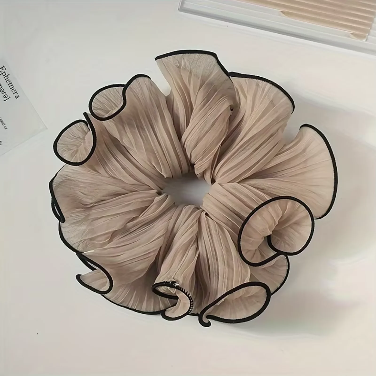 1/4Pcs New Korean Retro Folded Chiffon Oversize Scrunchies Women Sweet Temperament Fashion Exaggerated Hair Band Hair Accessorie