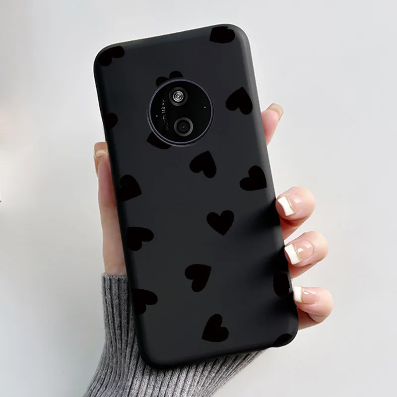 Aesthetic Shockproof Black Silicone Case with Sunset Pattern