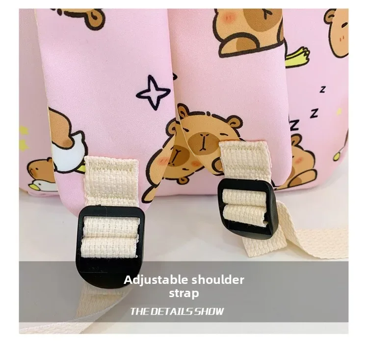 Cute Cartoon Capybara Backpack Plush Large Capacity School Bags Simple Pattern Book Bag Kawaii GirlSchool Backpack Mochila Mujer