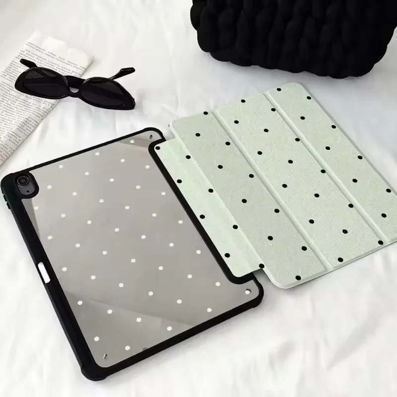 Chic Black Polka Dot Trifold Tablet Case