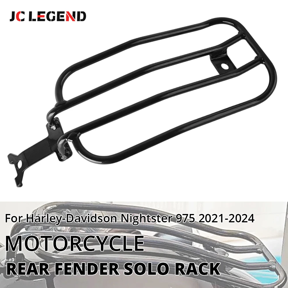 Motorcycle Black Luggage Rack for Harley Nightster 975 RH975 2021 2022 2023 2024 Rear Fender Solo Rack