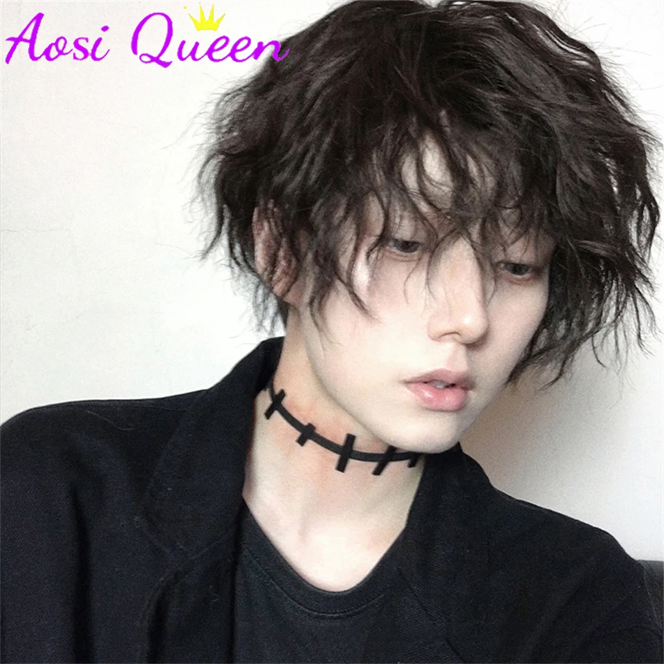 AOSI Tin Foil Perm Short Hair Fluffy Cute Lolita Handsome Japanese