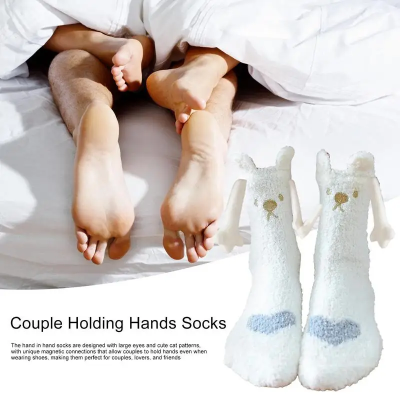 Magnetic Socks With Hands Women Men Fashion Funny Couple Mid-Tube Socks For Gifts