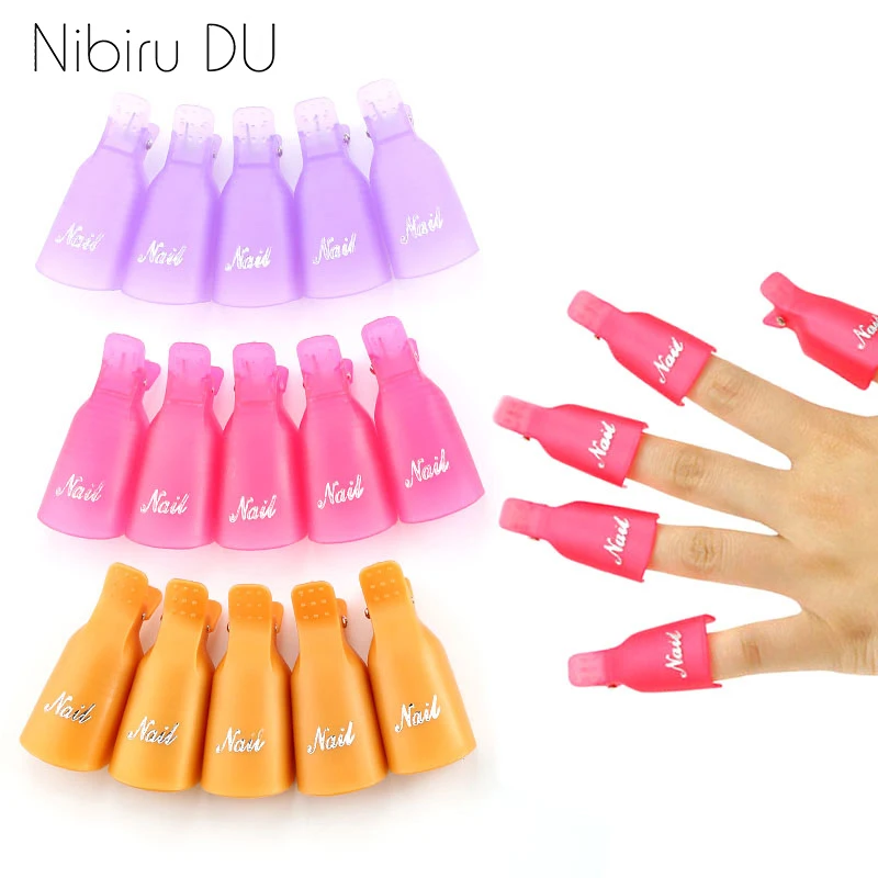 Plastic Nail Art Soak Off Cap Clips UV Gel Polish Remover Wrap Tool Fluid for Removal of Varnish Manicure Tools nail polish remover manicure tool soak off uv gel cap clip wrap tools cuticle pusher cotton nail clean pedicure nail care tool