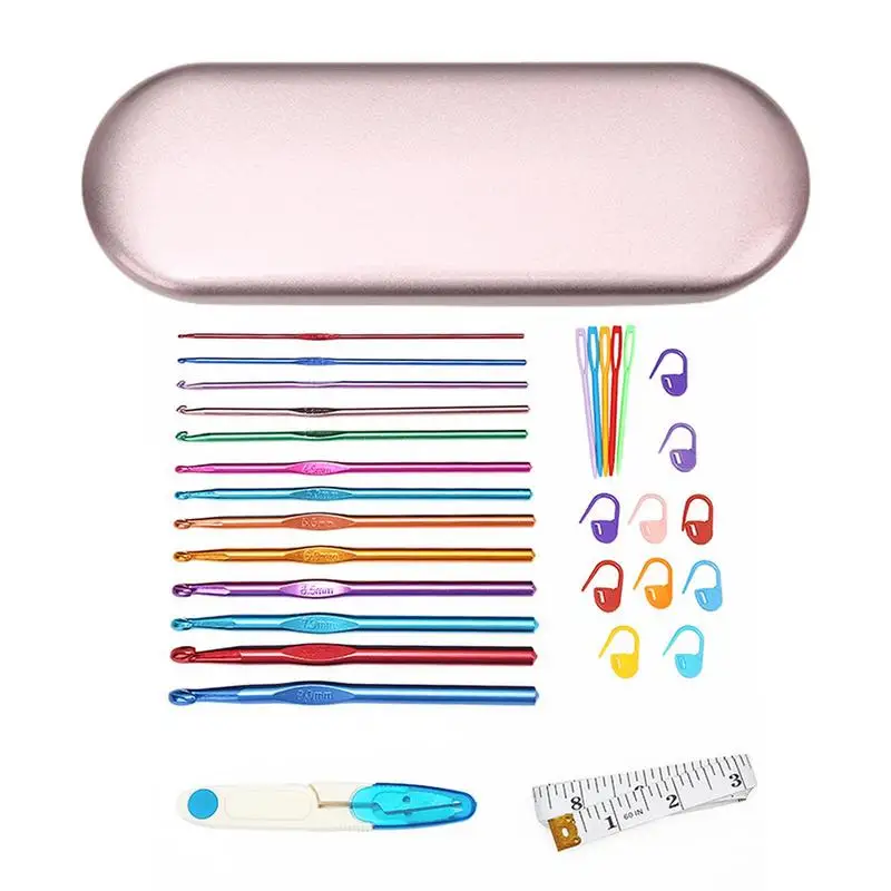 Crochet Hooks Set Crochet Hooks Set Portable Crochet Blanket Kit For  Beginners With Storage Box Yarn Needles Aluminium Needle - AliExpress