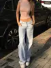 Light Blue Low Waist Jeans Woman Streetwear American Vintage Denim Pants Female Casual Washed Straight Pantalons Mujer 3