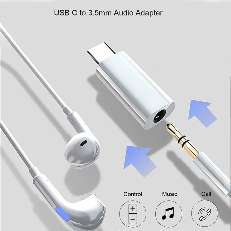 USB-C to 3.5mm Earphone Audio Adapter Converter