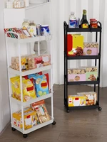 Plastic Rolling Utility Cart with Handle Storage Trolley for Office, Living Room, Kitchen, Movable Storage Organizer with Wheel 2