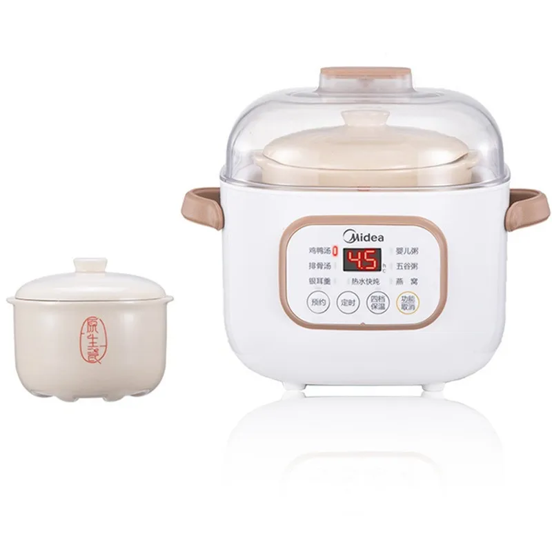 220V 0.8L Midea Ceramica Elettrica Slow Stewer Casa Multi Baby Food Porridge Dessert Cooker Pentola Stewing