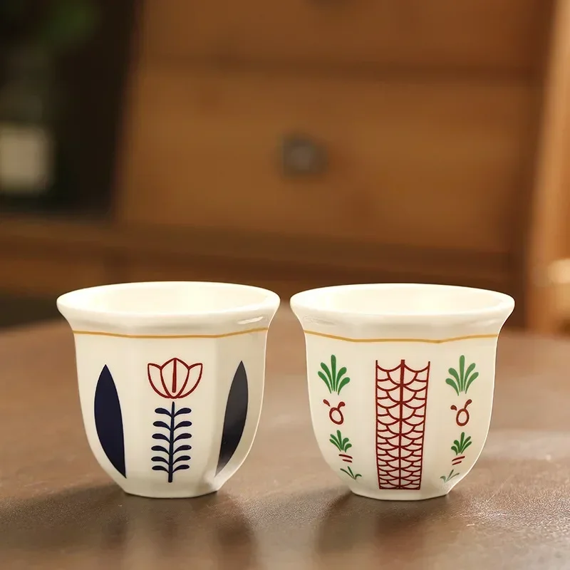 180ml Tea Cup Garland Hand Held Espresso Ceramic Cup Cappuccino Coffee Cup Turkish Coffee Cups Handmade Ceramic Cappuccino Cups